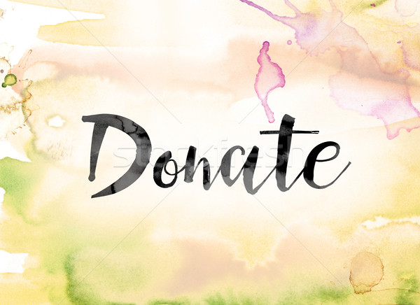 Donate Colorful Watercolor and Ink Word Art Stock photo © enterlinedesign