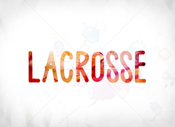 Lacrosse pintado aquarela palavra arte colorido Foto stock © enterlinedesign