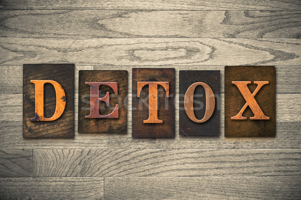 Detox Wooden Letterpress Concept Stock photo © enterlinedesign