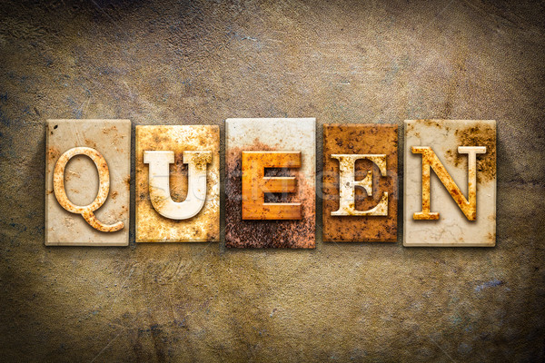 Queen Concept Letterpress Leather Theme Stock photo © enterlinedesign