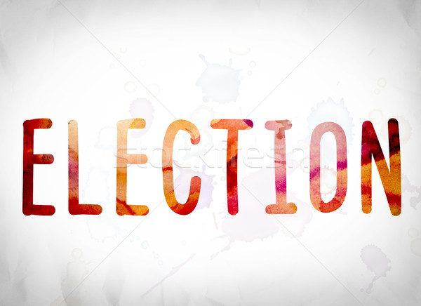 Election Concept Watercolor Word Art Stock photo © enterlinedesign
