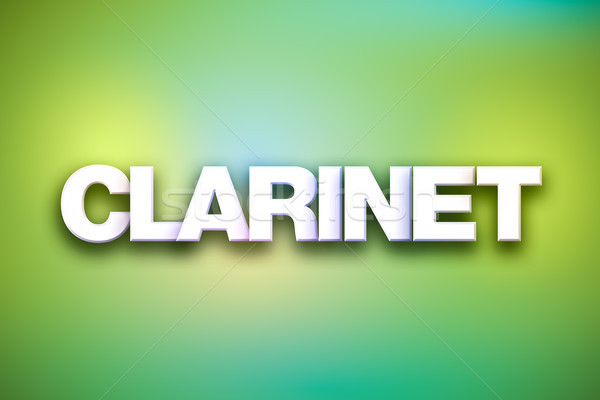 Clarinet Theme Word Art on Colorful Background Stock photo © enterlinedesign