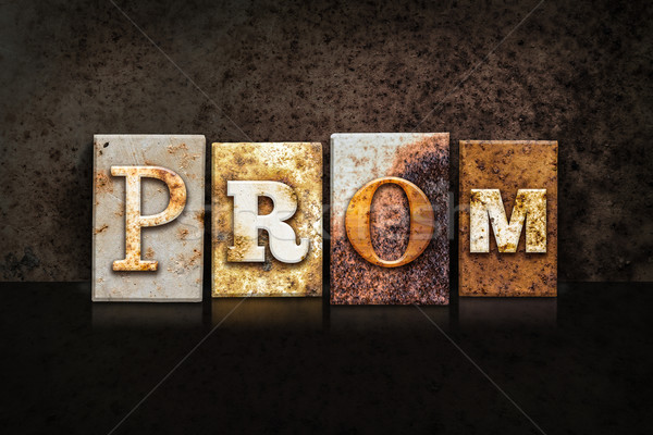 Prom Letterpress Concept on Dark Background Stock photo © enterlinedesign
