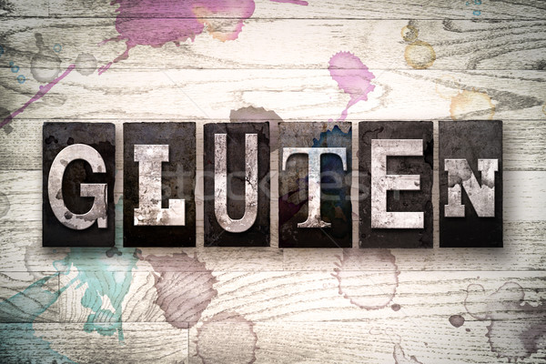 Stock photo: Gluten Concept Metal Letterpress Type