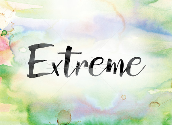 Extreme Colorful Watercolor and Ink Word Art Stock photo © enterlinedesign