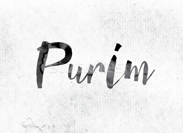 Purim Concept Painted in Ink Stock photo © enterlinedesign