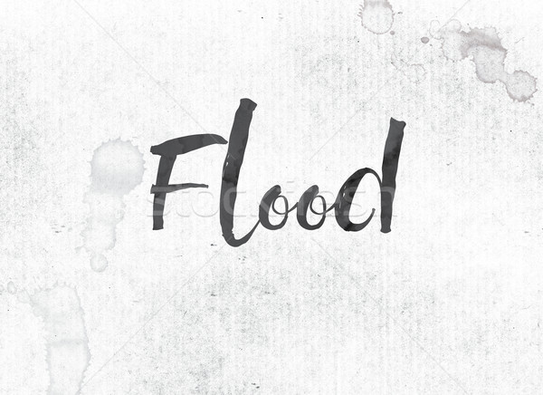 Flood Concept Painted Ink Word and Theme Stock photo © enterlinedesign