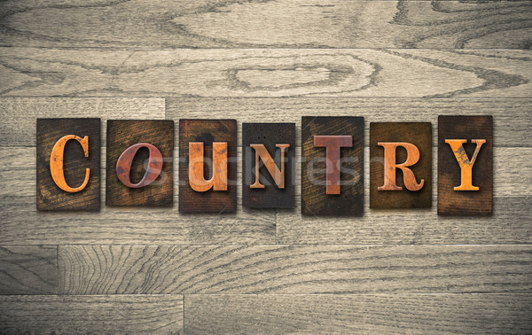 Country Wooden Letterpress Concept Stock photo © enterlinedesign