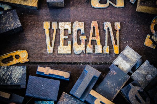 Vegan Concept Rusty Type Stock photo © enterlinedesign