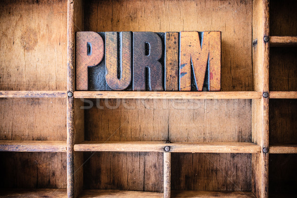 Purim Concept Wooden Letterpress Theme Stock photo © enterlinedesign