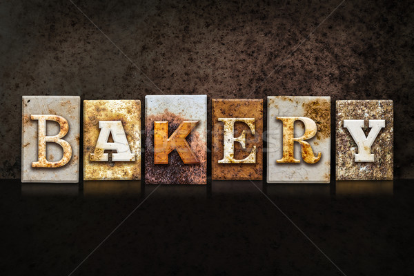 Bakery Letterpress Concept on Dark Background Stock photo © enterlinedesign