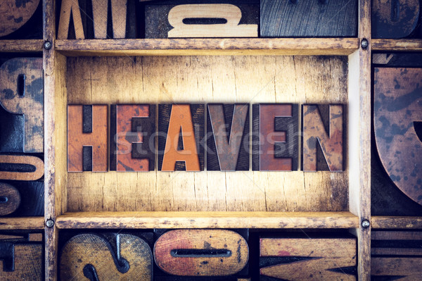 Heaven Concept Letterpress Type Stock photo © enterlinedesign