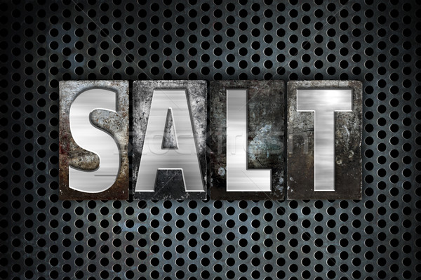 Salt Concept Metal Letterpress Type Stock photo © enterlinedesign