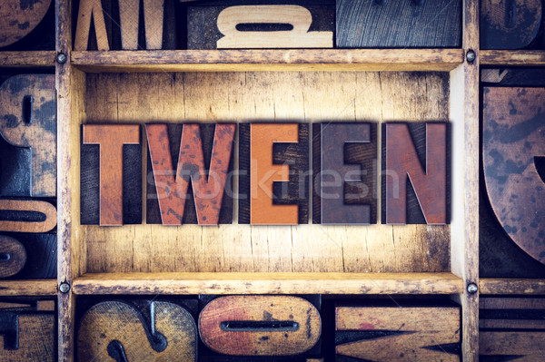 Tween Concept Letterpress Type Stock photo © enterlinedesign