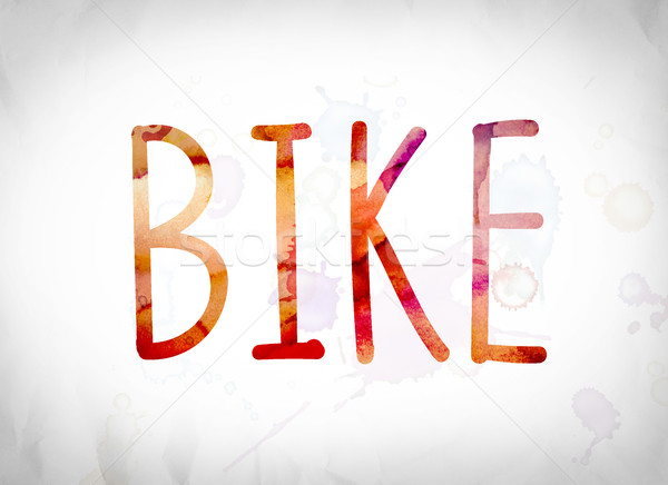 Bike Concept Watercolor Word Art Stock photo © enterlinedesign