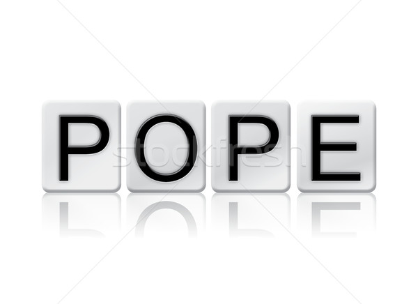 Paus geïsoleerd betegelde brieven woord geschreven Stockfoto © enterlinedesign