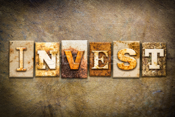 Invest Concept Letterpress Leather Theme Stock photo © enterlinedesign