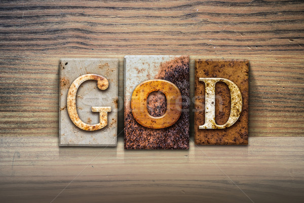 God Concept Letterpress Theme Stock photo © enterlinedesign