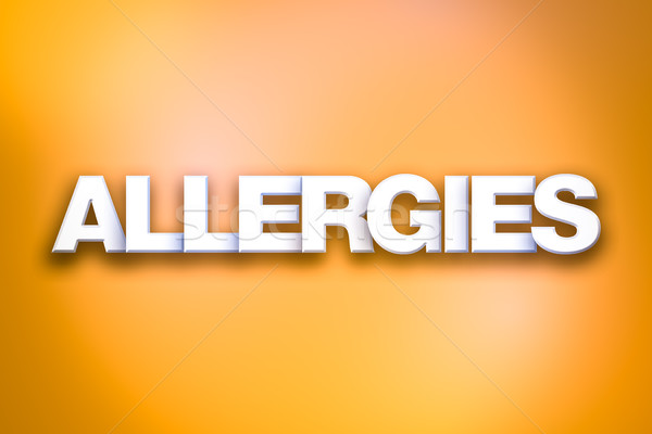 Allergien Wort Kunst farbenreich geschrieben weiß Stock foto © enterlinedesign