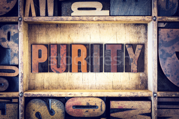 Purity Concept Letterpress Type Stock photo © enterlinedesign