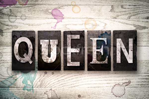 Queen Concept Metal Letterpress Type Stock photo © enterlinedesign