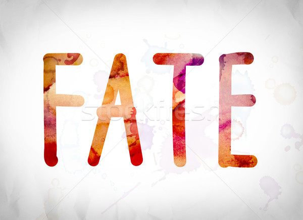 Fate Concept Watercolor Word Art Stock photo © enterlinedesign