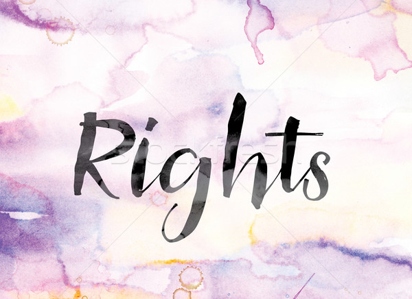 Rights Colorful Watercolor and Ink Word Art Stock photo © enterlinedesign