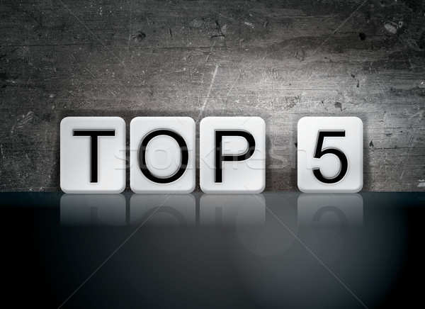 Top 5 Tiled Letters Concept and Theme Stock photo © enterlinedesign