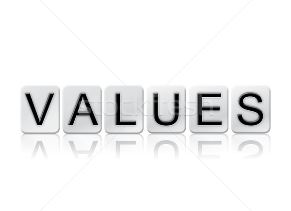 Values Isolated Tiled Letters Concept and Theme Stock photo © enterlinedesign