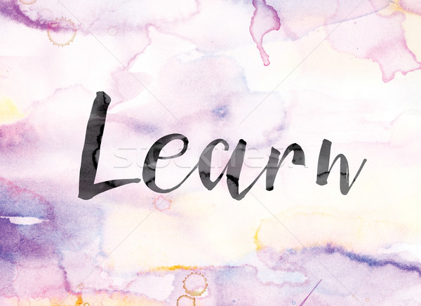 Learn Colorful Watercolor and Ink Word Art Stock photo © enterlinedesign