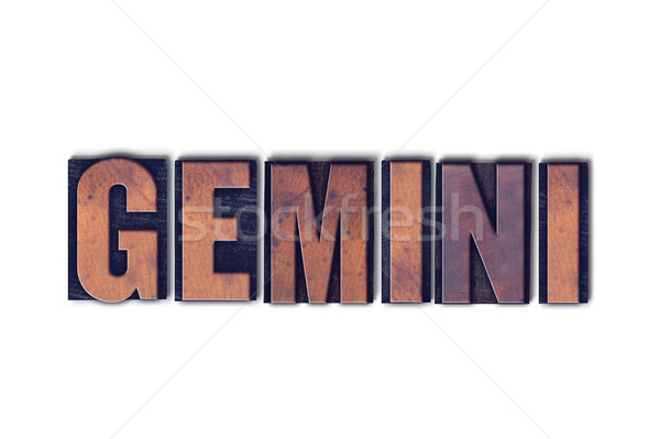 Gemini Concept Isolated Letterpress Word Stock photo © enterlinedesign