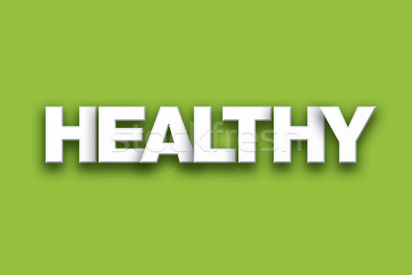 Healthy Theme Word Art on Colorful Background Stock photo © enterlinedesign