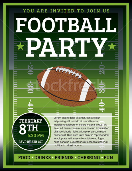 Football Party Flyer Stock photo © enterlinedesign