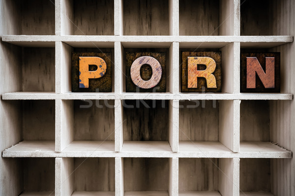 Porno typu szuflada słowo Zdjęcia stock © enterlinedesign