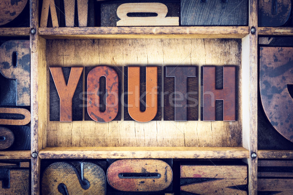 Youth Concept Letterpress Type Stock photo © enterlinedesign