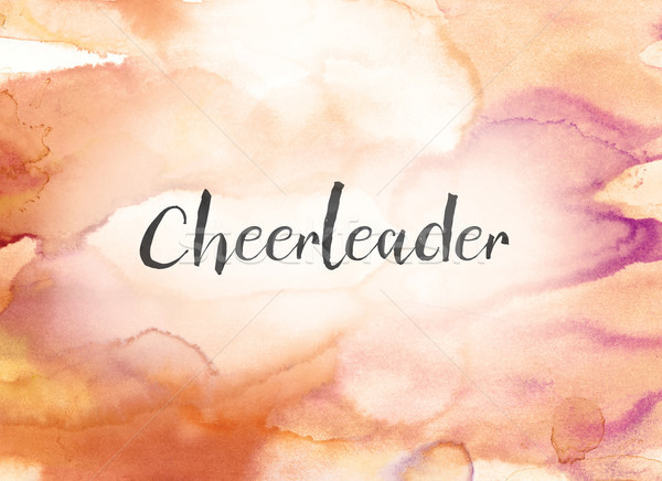 Cheerleader aquarel inkt schilderij woord geschreven Stockfoto © enterlinedesign