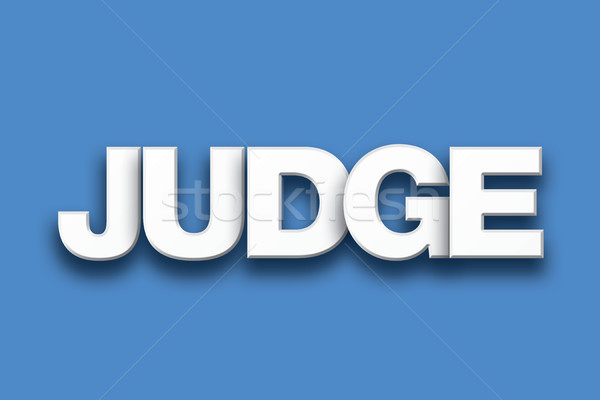 Sędzia słowo sztuki kolorowy napisany biały Zdjęcia stock © enterlinedesign