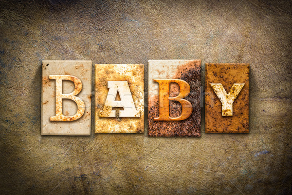 Baby Concept Letterpress Leather Theme Stock photo © enterlinedesign