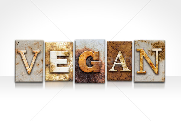 Vegan magasnyomás izolált fehér szó írott Stock fotó © enterlinedesign
