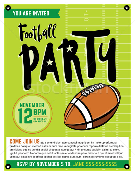 American Football Party Template Illustration Stock photo © enterlinedesign
