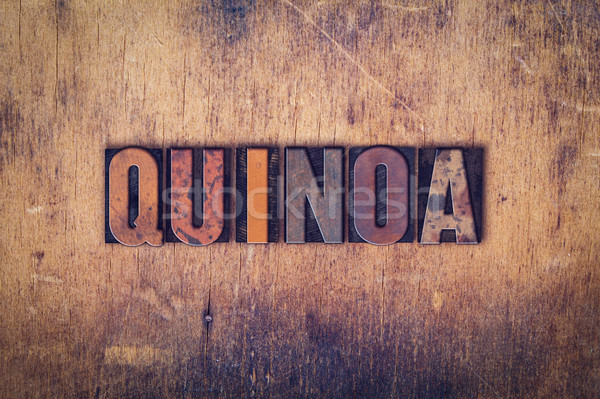 Quinoa Concept Wooden Letterpress Type Stock photo © enterlinedesign