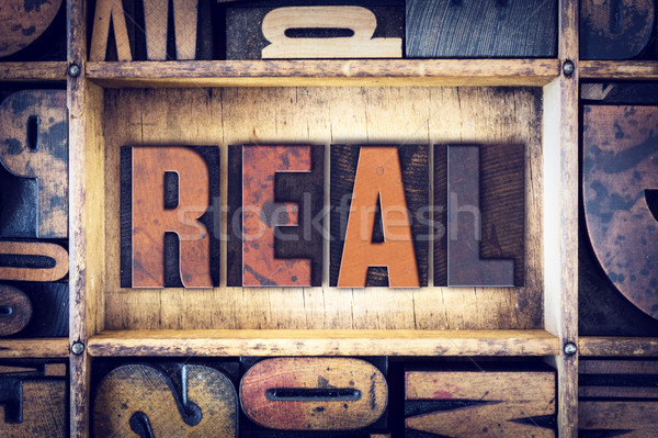 Real Concept Letterpress Type Stock photo © enterlinedesign