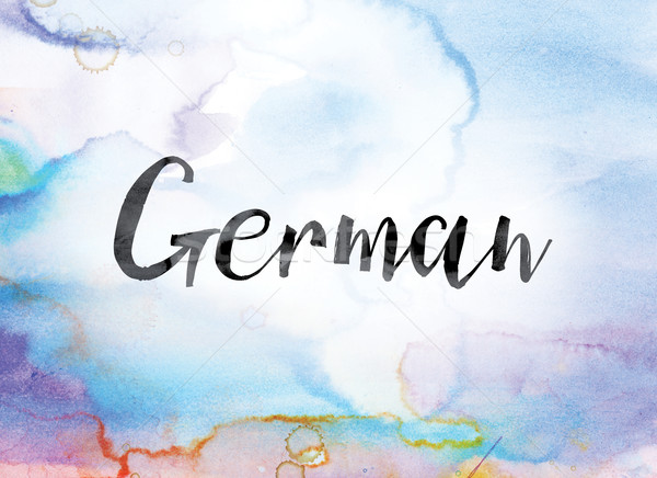 German Colorful Watercolor and Ink Word Art Stock photo © enterlinedesign