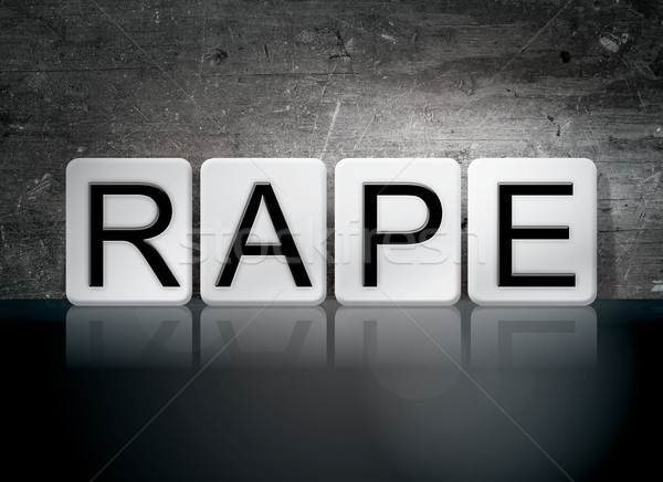 Vergewaltigung gefliesten Briefe Wort geschrieben weiß Stock foto © enterlinedesign