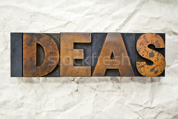 Ideen Buchdruck Wort geschrieben Jahrgang Typ Stock foto © enterlinedesign
