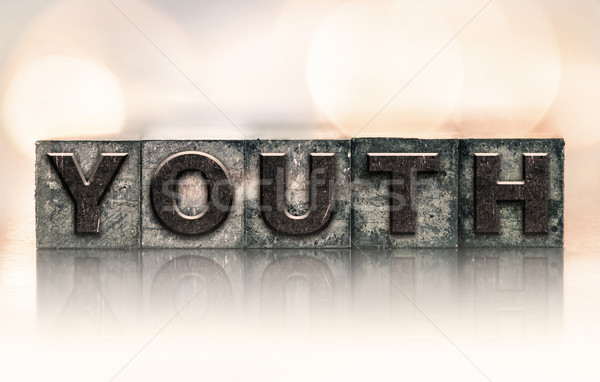 Youth Concept Vintage Letterpress Type Stock photo © enterlinedesign