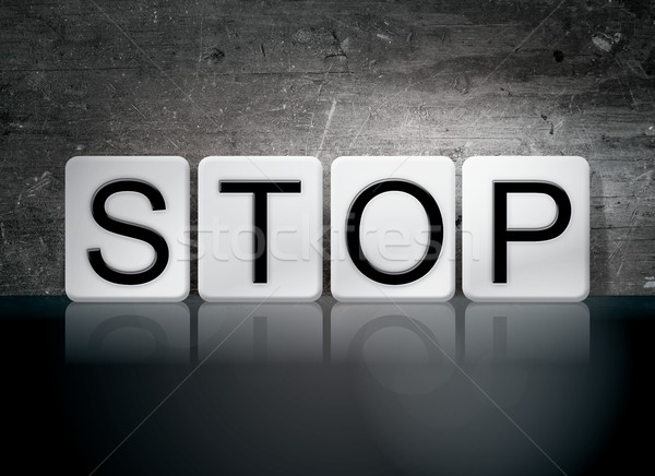 Stop Tiled Letters Concept and Theme Stock photo © enterlinedesign