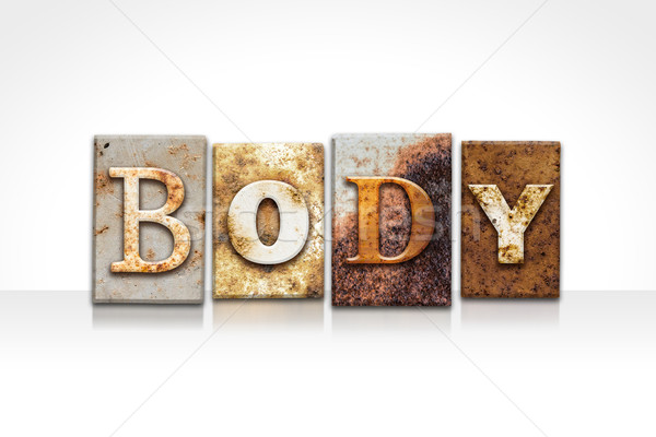 Body Letterpress Concept Isolated on White Stock photo © enterlinedesign