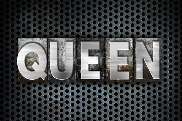 Stock photo: Queen Concept Metal Letterpress Type