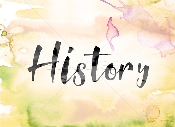 History Colorful Watercolor and Ink Word Art Stock photo © enterlinedesign
